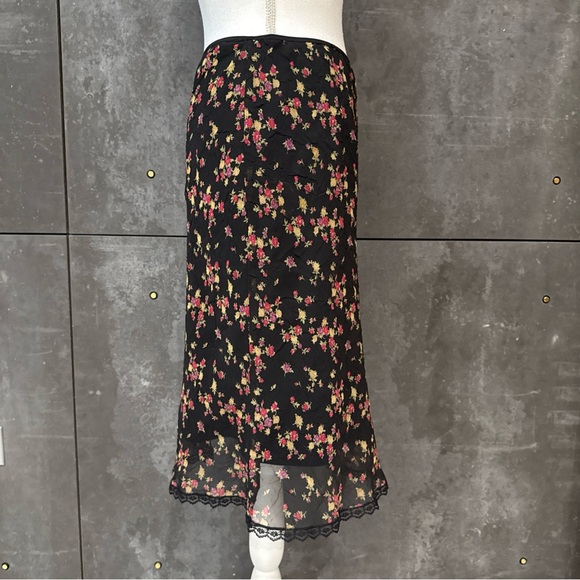 vintage 90s / y2k max studio floral spring midi skirt flowy size M - Picture 6 of 12